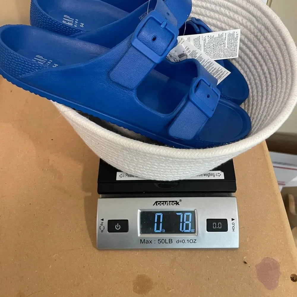 Gap Kids Buckle Slide-On Sandals 5/6 Blue Slip On Summer Lightweight Fun - Picture 7 of 7